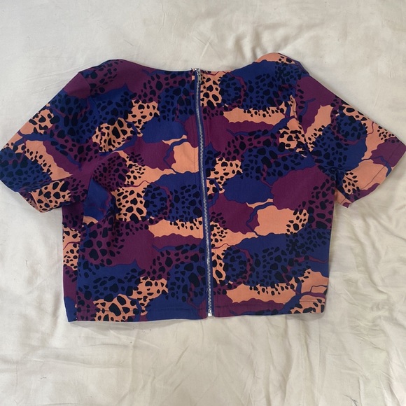 D’IYANU Woman’s African Print Crop Top with Zipper Back Size M - Picture 6 of 8